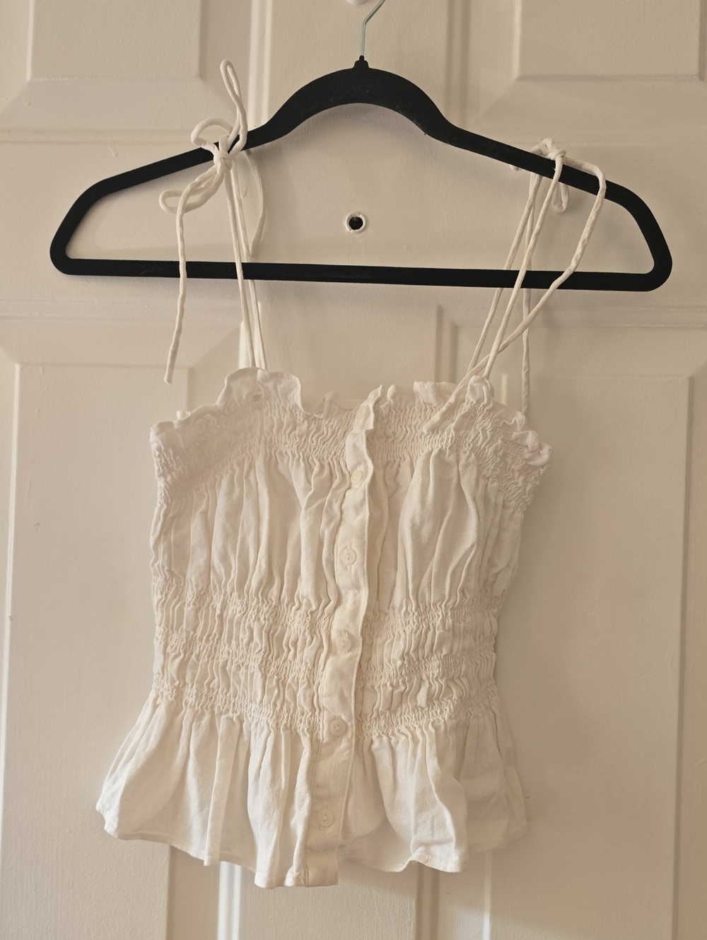 Universal Thread White Smocked Button-Front Cami